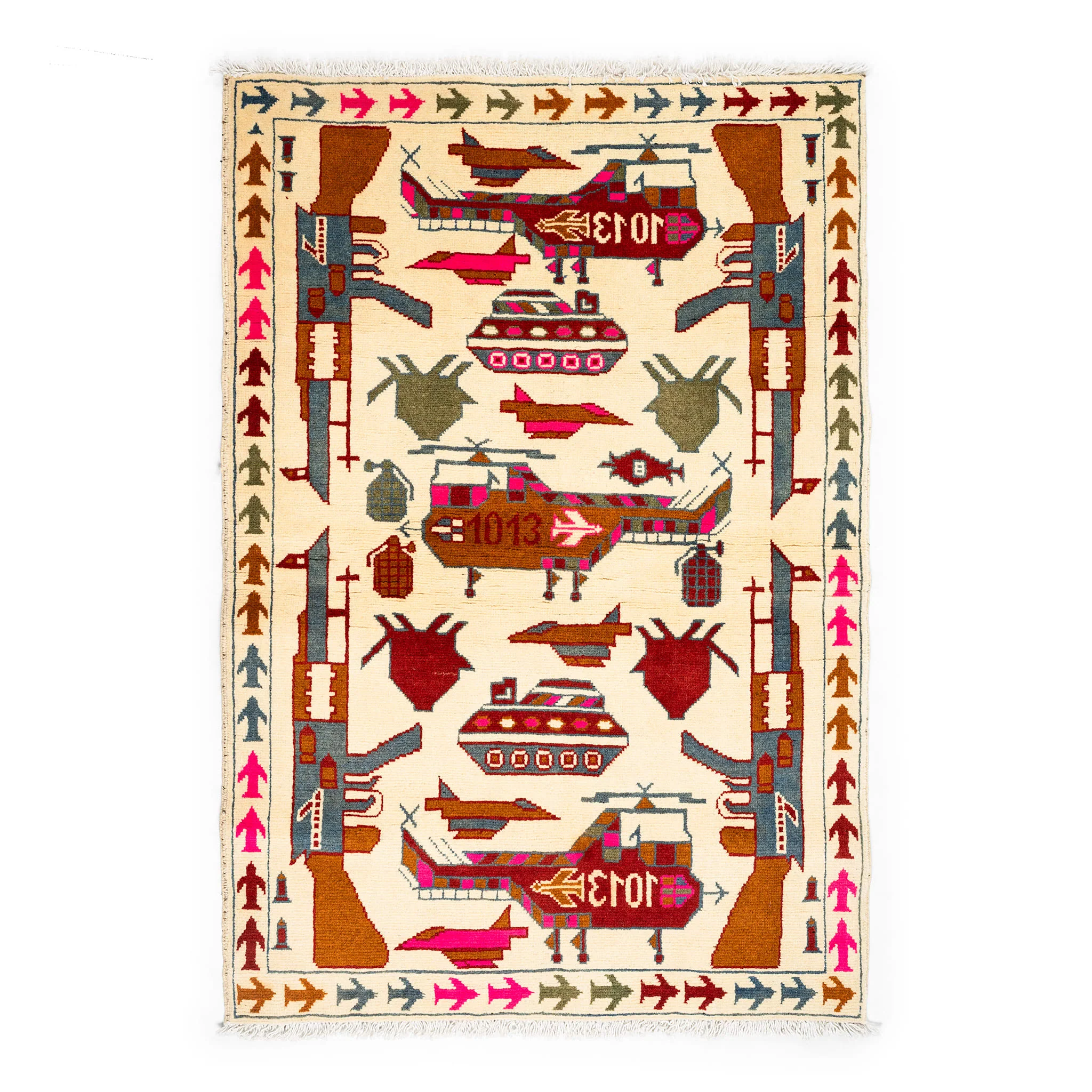 Afghan Large Pattern War Rugs - Image 2