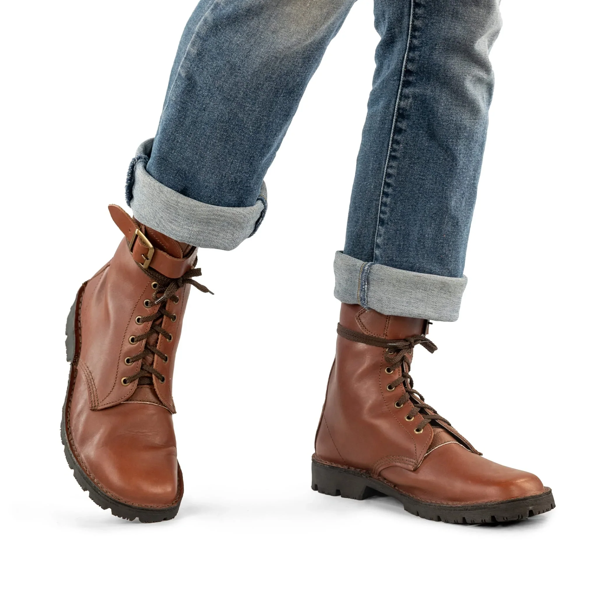 Half Combat Waxi Boot, Cognac Brown - Image 3